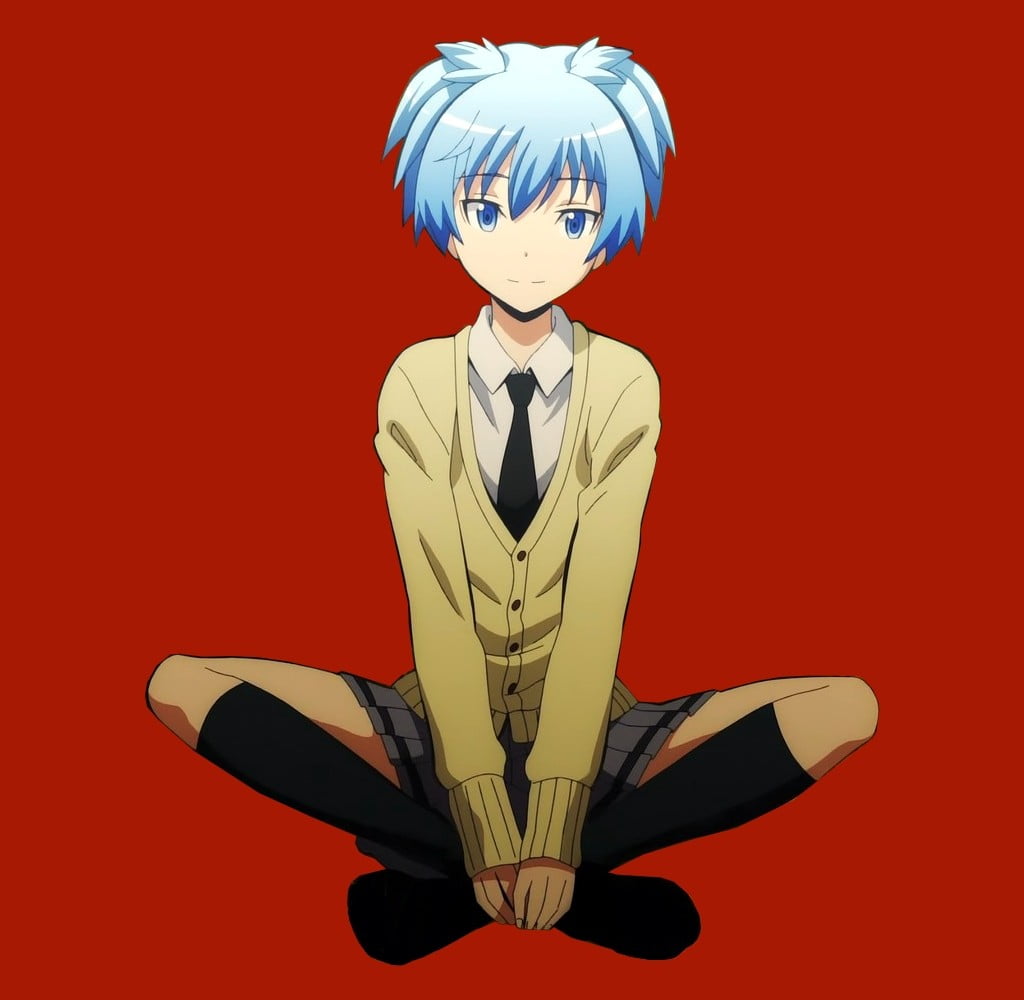 Sitting, School Uniform, Ansatsu Kyoushitsu, Shiota - Female Assassination Classroom Oc - HD Wallpaper 