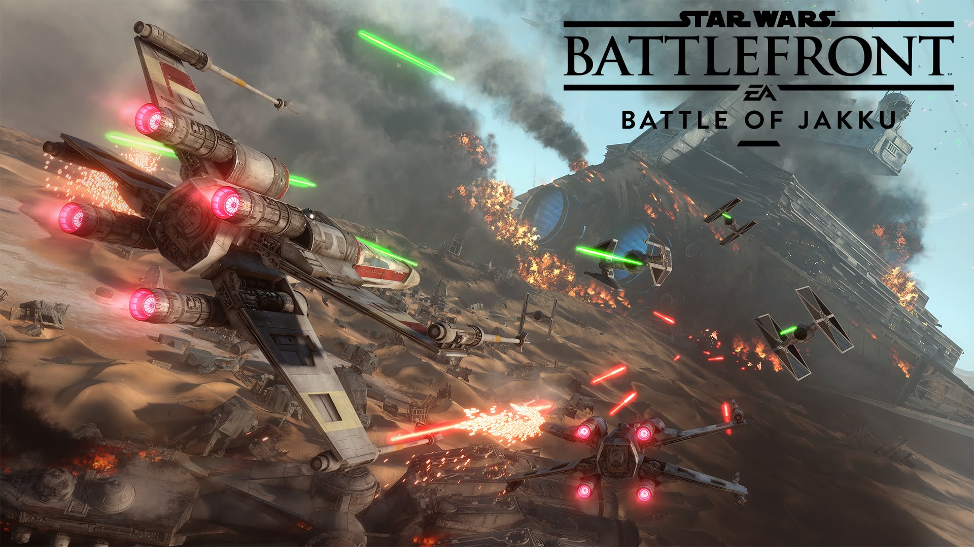 Star Wars Battle Wallpaper - Star Wars Battlefront Battle Of Jakku - HD Wallpaper 