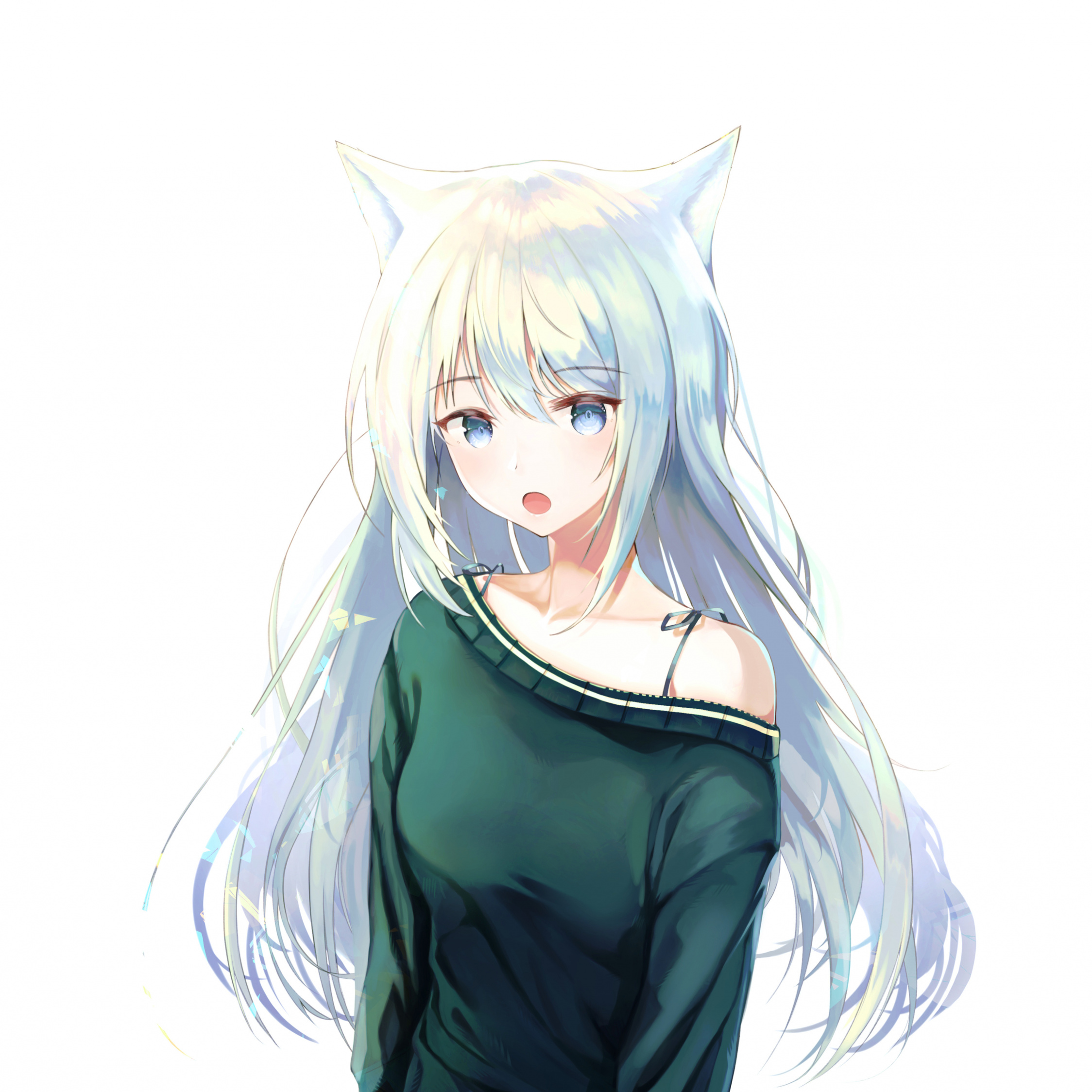 White Hair, Curious, Hangover, Anime Girl, Blue Eyes, - 2248x2248 Wallpaper White Hair, Curious, Hangover, Anime Girl, Blue Eyes, - 2248x2248 Wallpaper