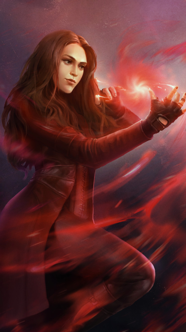 Art Scarlet Witch Wallpaper Iphone - HD Wallpaper 