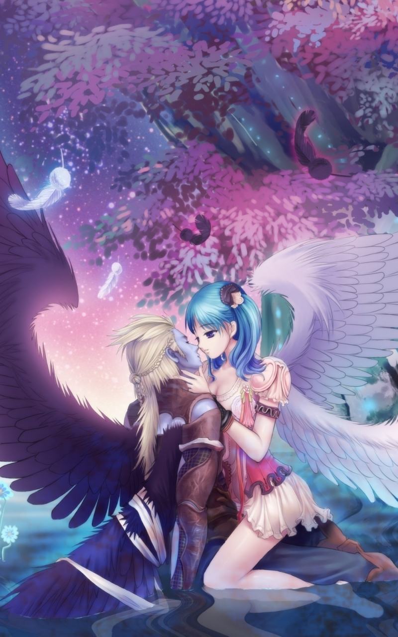 Anime Iphone Wallpaper Mariusz Dabrowski Blog Fondos - Angel Girl Anime Love - HD Wallpaper 