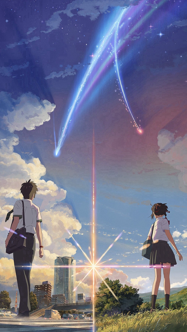 Anime Film Yourname Sky Illustration Art Iphone Wallpaper - Your Name Background Phone - HD Wallpaper 