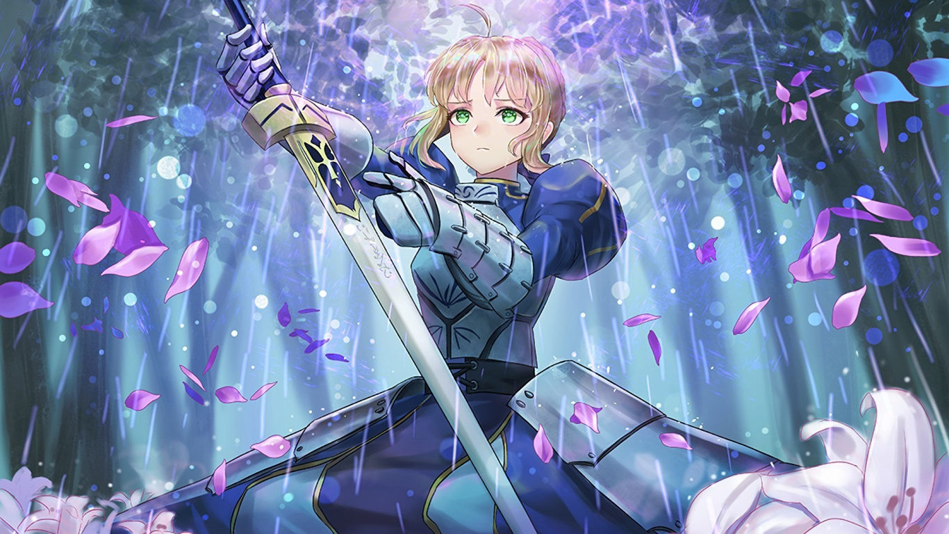 Blossom Anime Girl Saber Fate Grand Order Wallpaper Fate Stay Night Saber 1366x768 Wallpaper Teahub Io