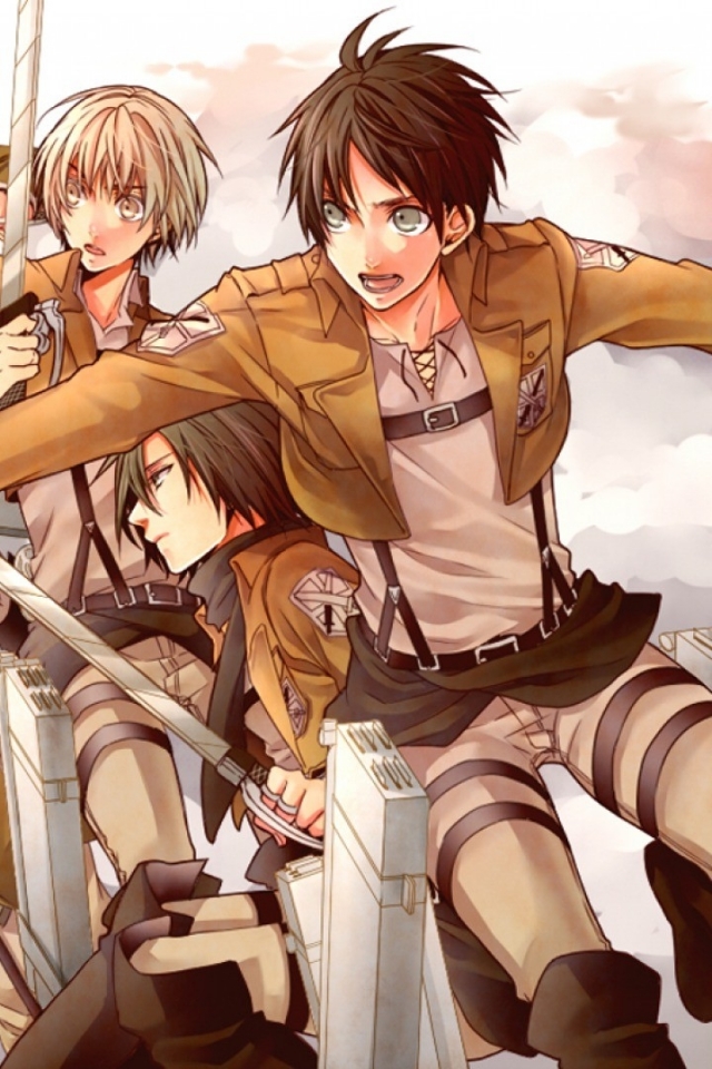 Eren Mikasa Armin Wallpaper Iphone - HD Wallpaper 