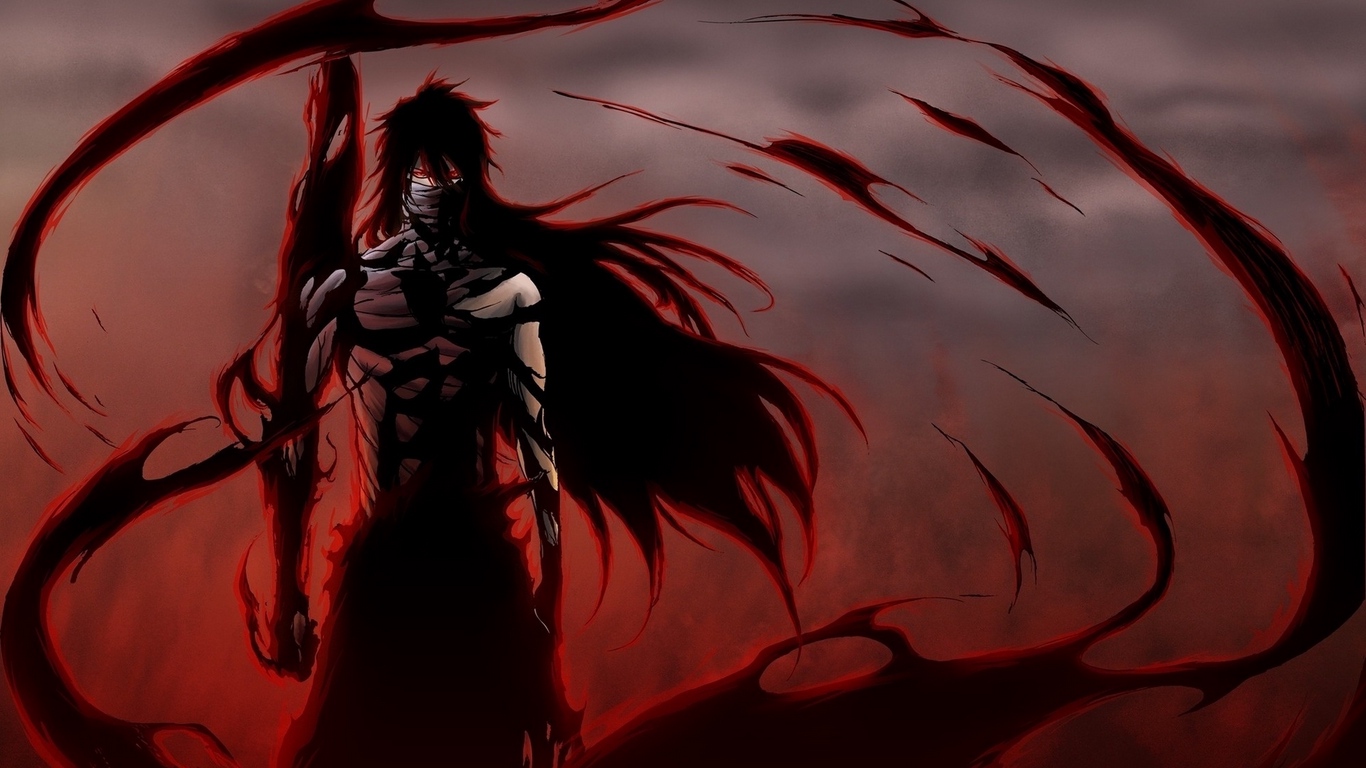 Wallpaper Anime, Bleach, Ichego, Posture, Wind, Background - Anime Wallpaper  Red And Black - 1366x768 Wallpaper 