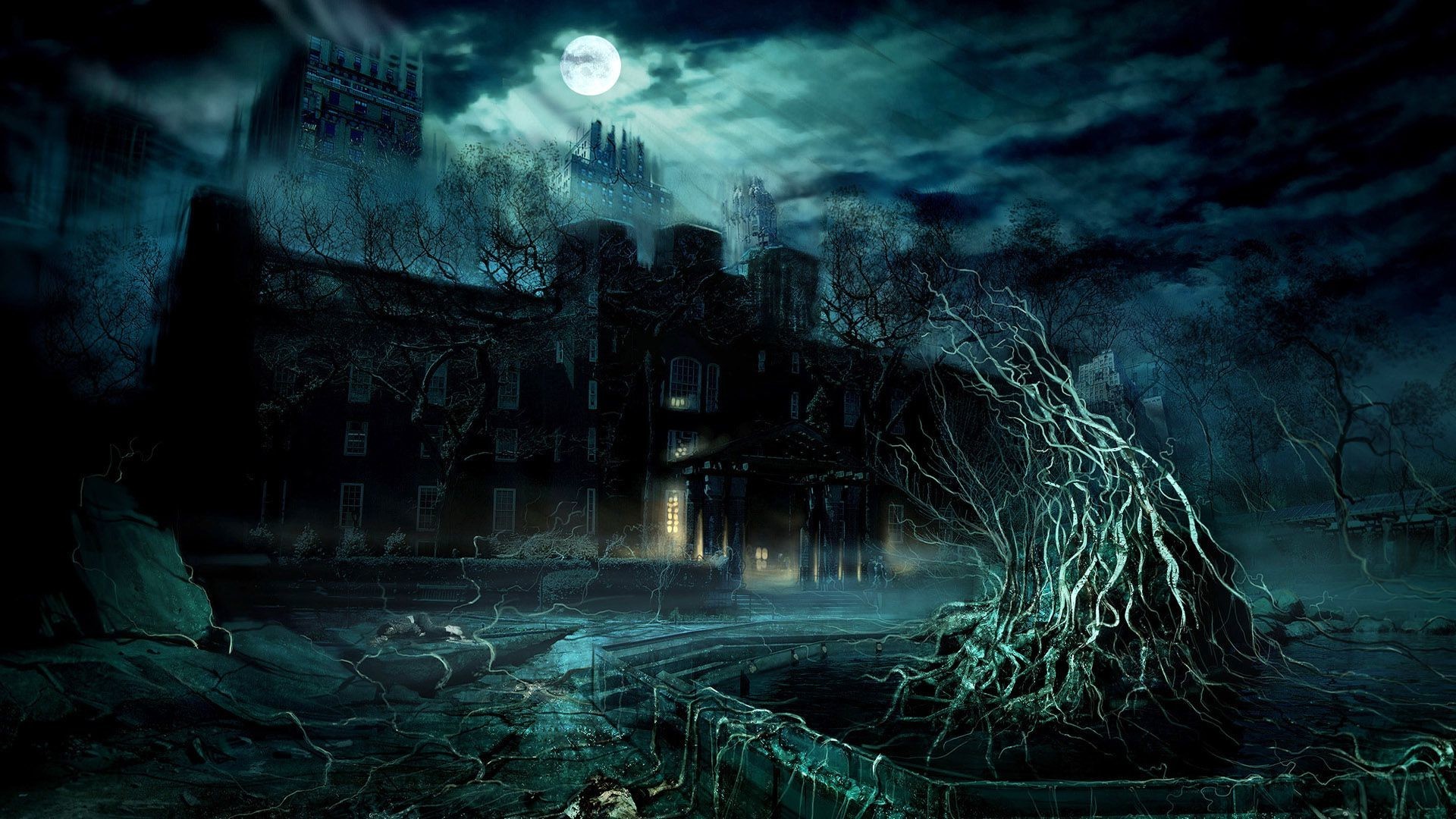 1920x1080, Wallpapers Hd 3d Halloween 
 Data Id 146827 - Dark Moon Wallpaper Hd - HD Wallpaper 