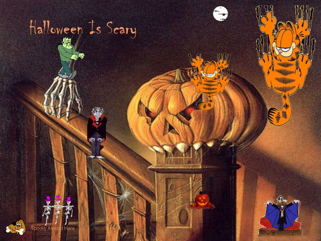 Garfield Halloween Desktop Wallpaper - Garfield Halloween Background - HD Wallpaper 