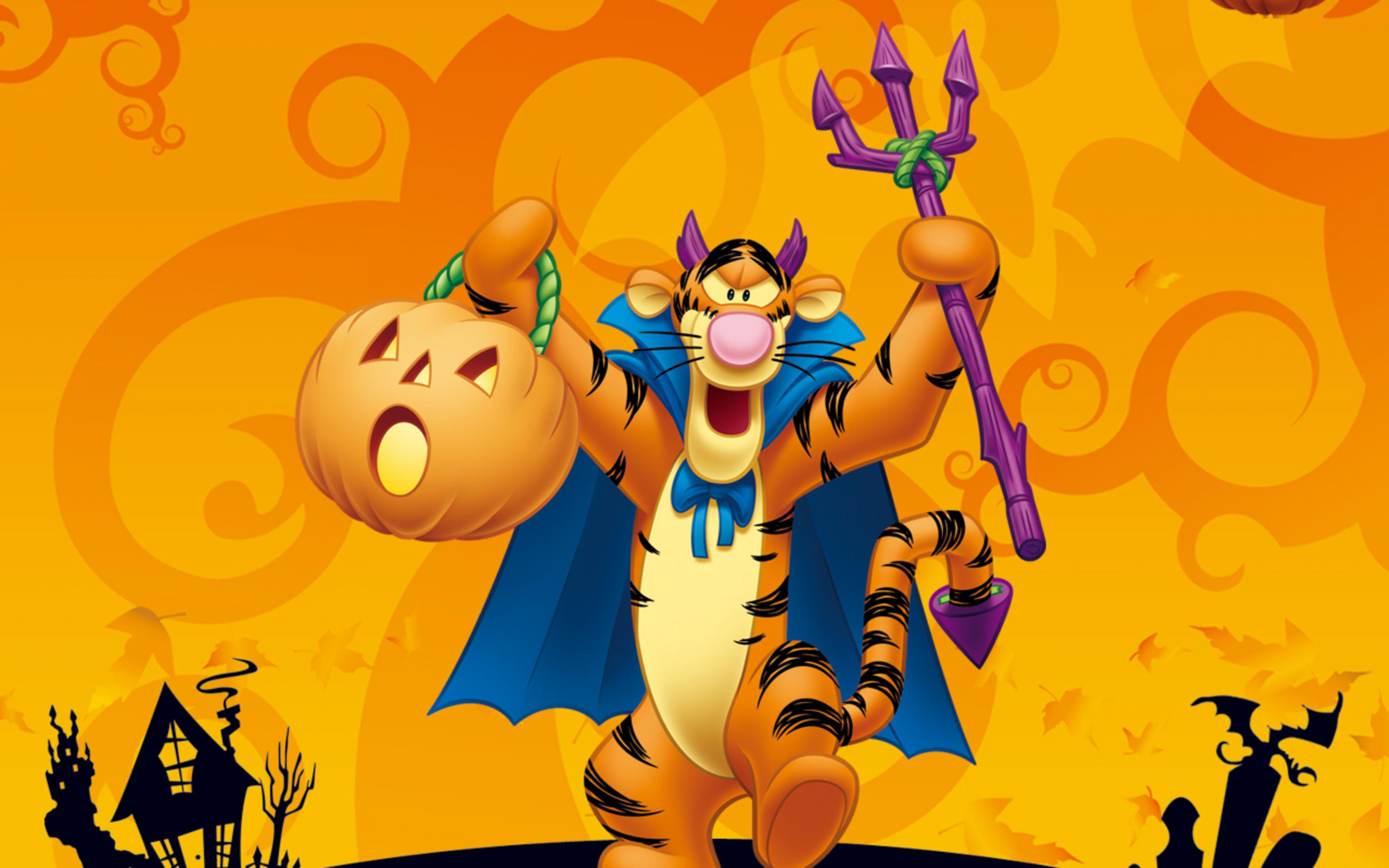 Tigger Winnie The Pooh Halloween - HD Wallpaper 
