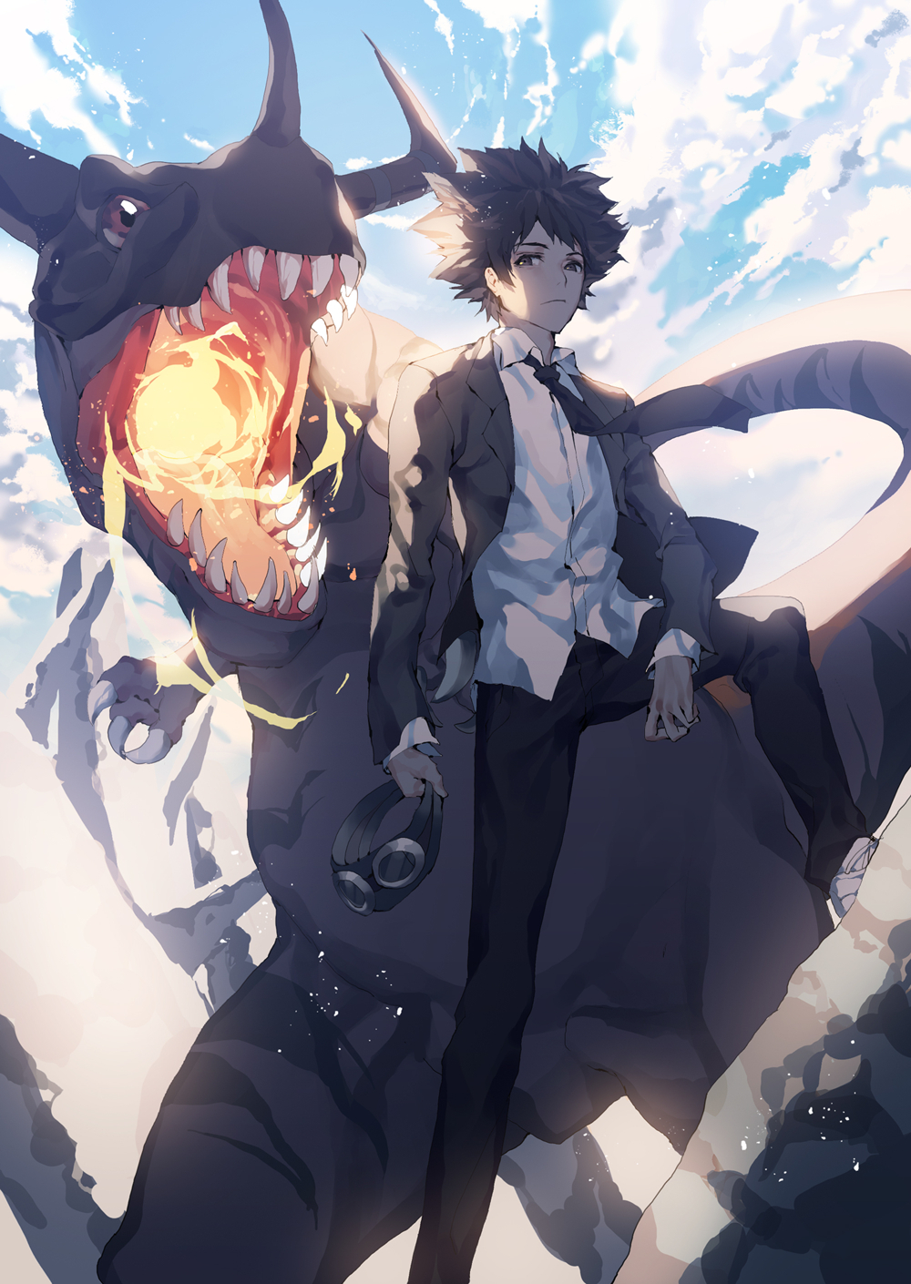 Black Dragon Anime Boy - 1000x1410 Wallpaper 
