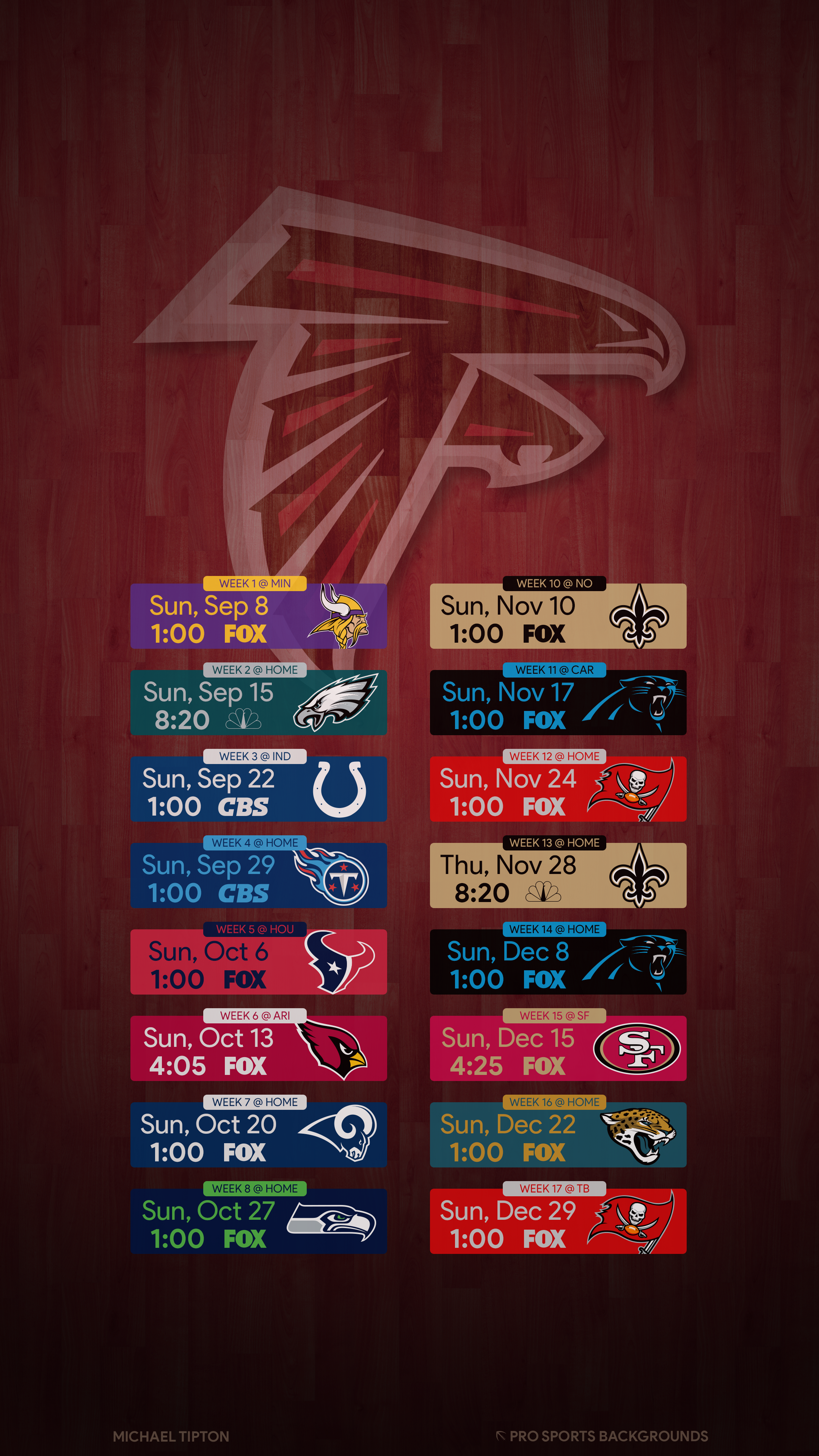 Atlanta Falcons Logo Wallpaper Schedule - HD Wallpaper 