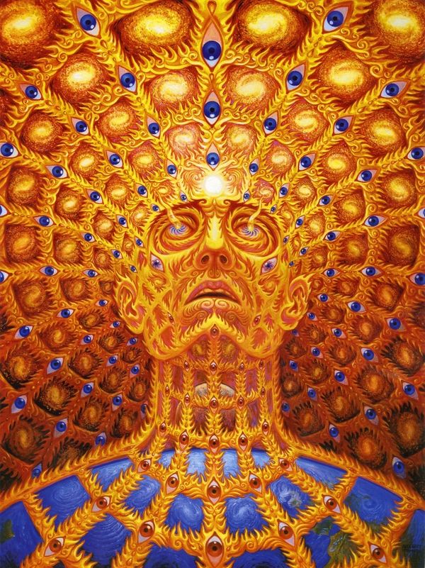 Trippy Wolf Iphone Wallpaper - Alex Grey Phone Background - HD Wallpaper 