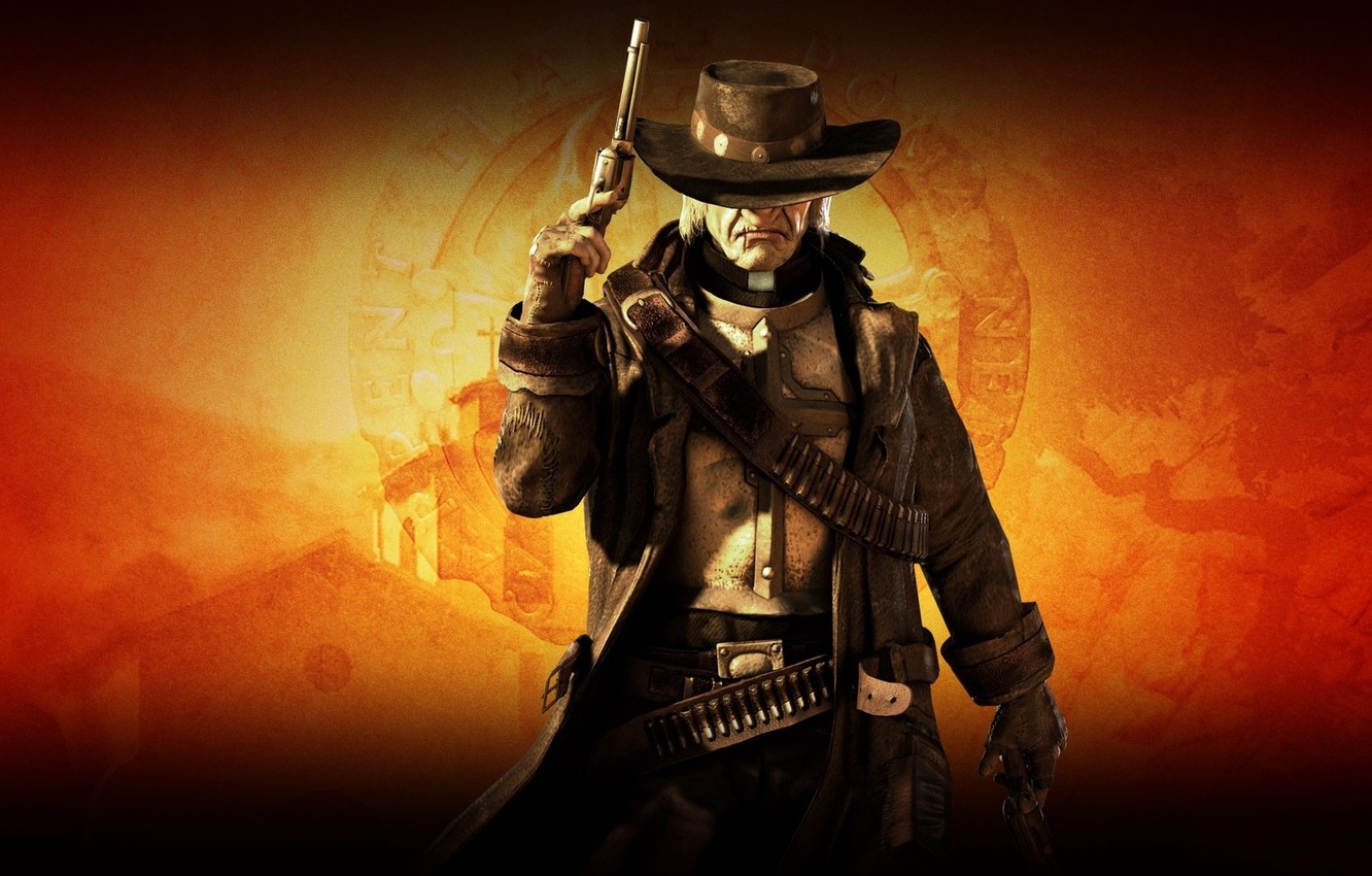 Photo Wallpaper Gun, Pistol, Usa, Game, Weapon, Hat, - Ray Call Of Juarez - HD Wallpaper 