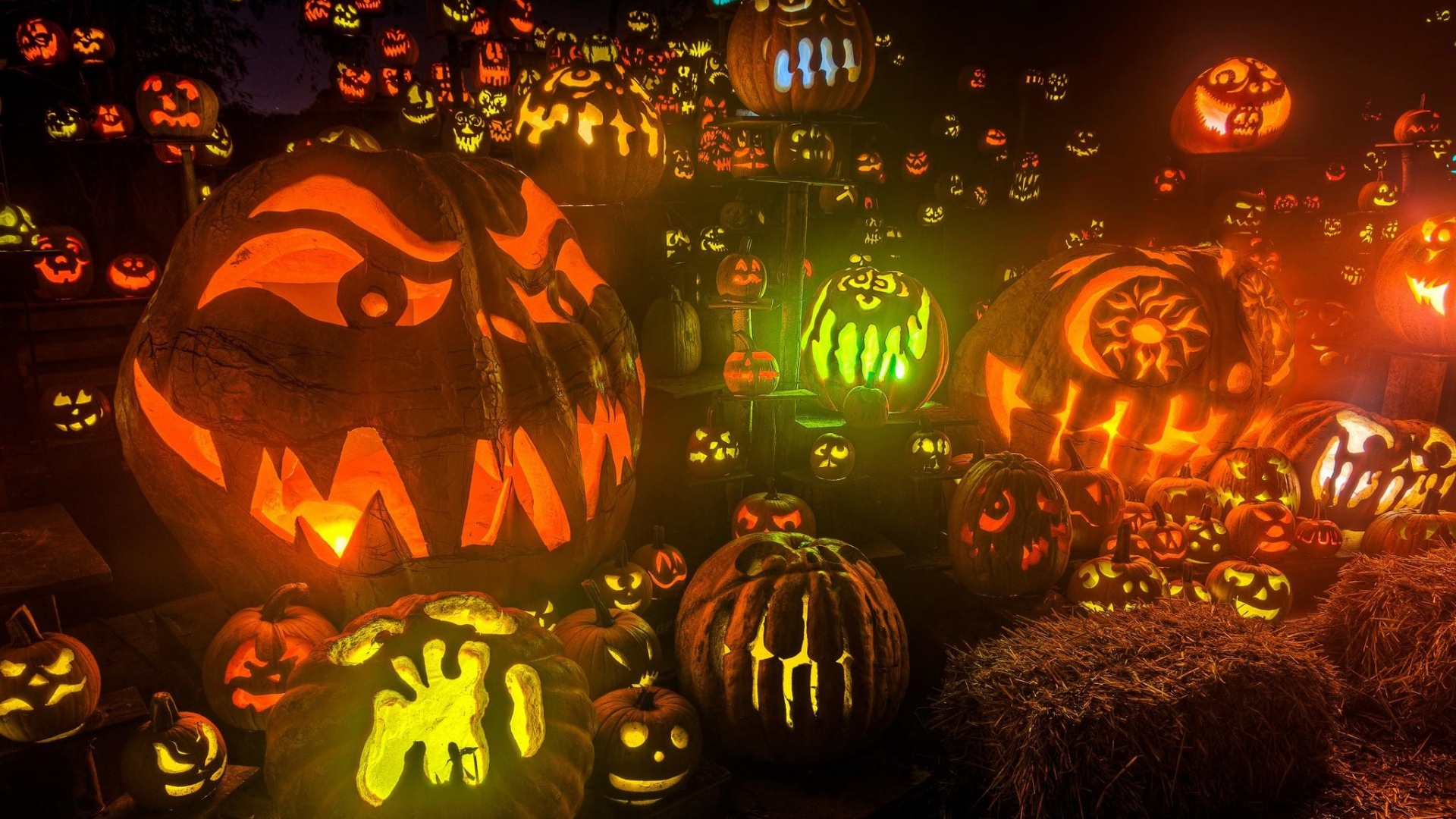 Wallpaper Halloween Scary Room Jack O’ Lantern Pumpkin - Halloween Wallpaper Hd - HD Wallpaper 