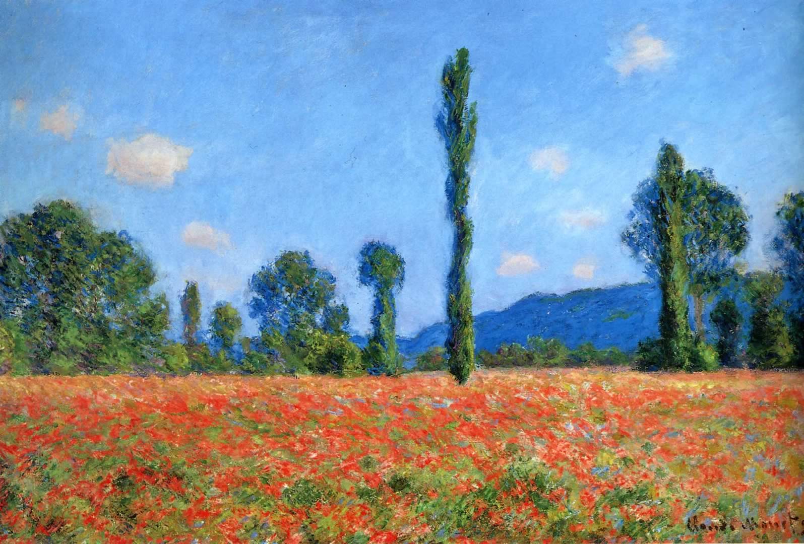 Poppy Field - Claude Monet Poppy Painting - HD Wallpaper 
