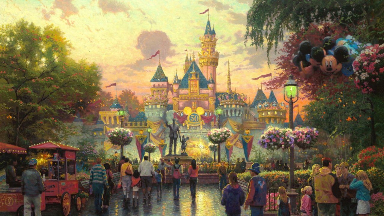 Thomas Kinkade Disneyland - HD Wallpaper 