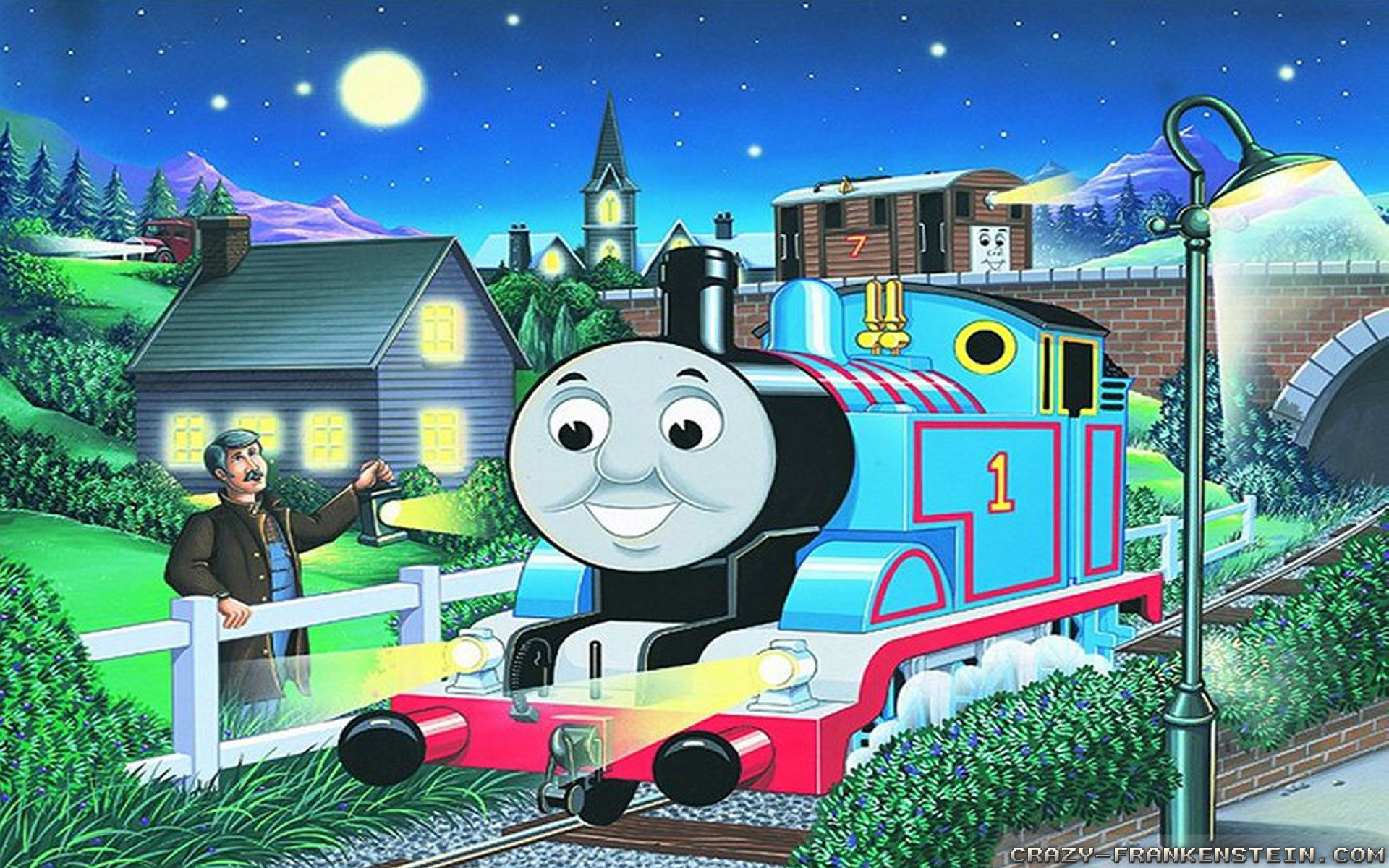 Thomas Train Wallpaper The Tank Engine At Night Wallpapers - Thomas The Tank Engine - HD Wallpaper 