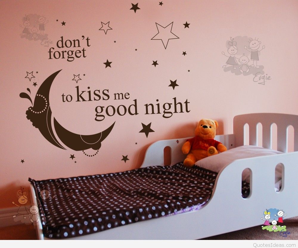 Wallpaper Good Night Quote Message On A Wall - Wall Decal - HD Wallpaper 