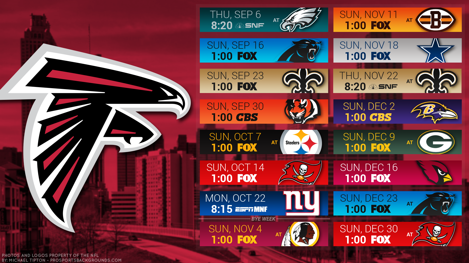 Atlanta Falcons Schedule 2019 Printable - HD Wallpaper 