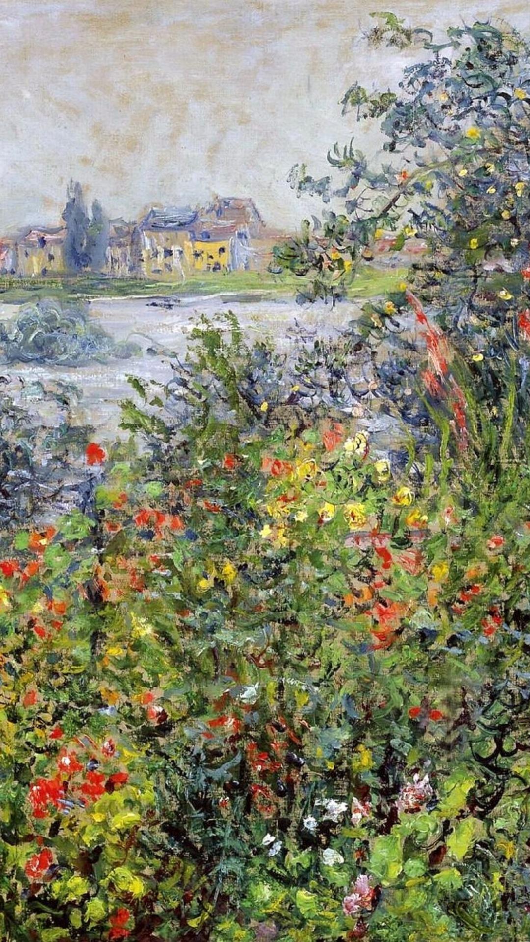 Monet Flowers At Vetheuil - HD Wallpaper 