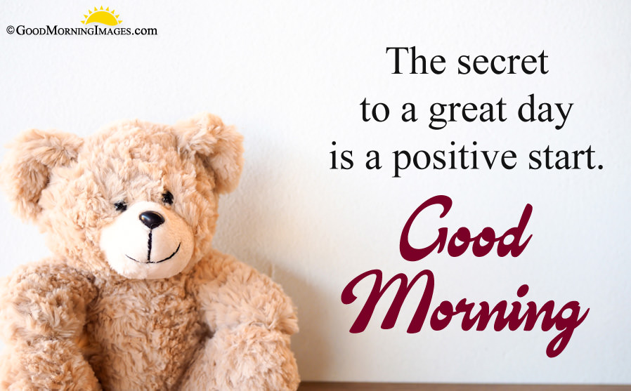 Positive Good Morning Quote With Full Hd Teddy Bear - Positivity Good Morning Quotes - HD Wallpaper 