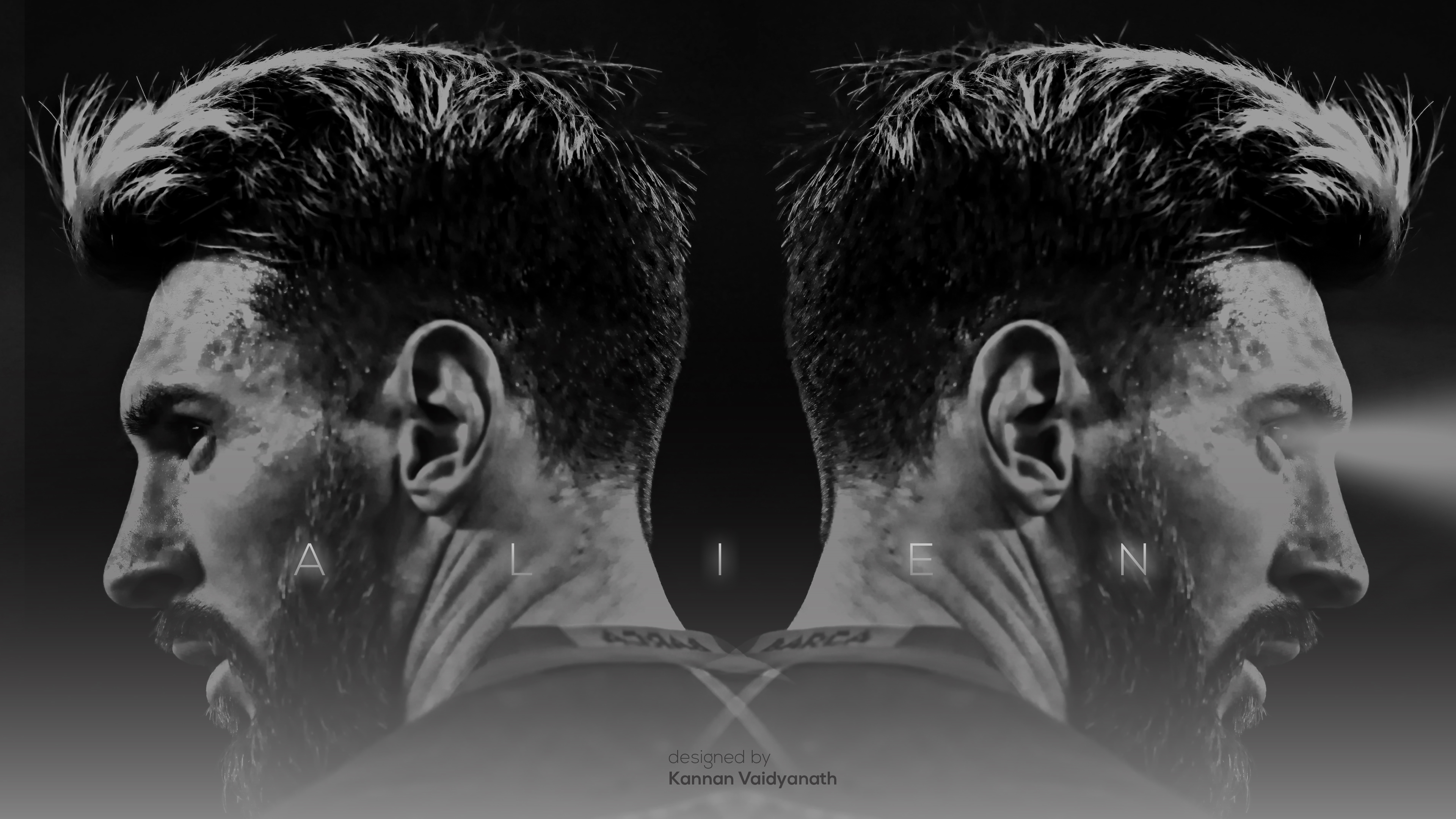 Lionel Messi Black And White - HD Wallpaper 