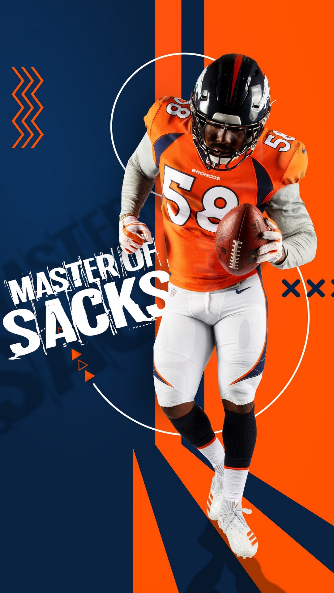 Von Miller Denver Broncos Hd Wallpaper For Iphone With - Broncos Wallpaper Von Miller - HD Wallpaper 