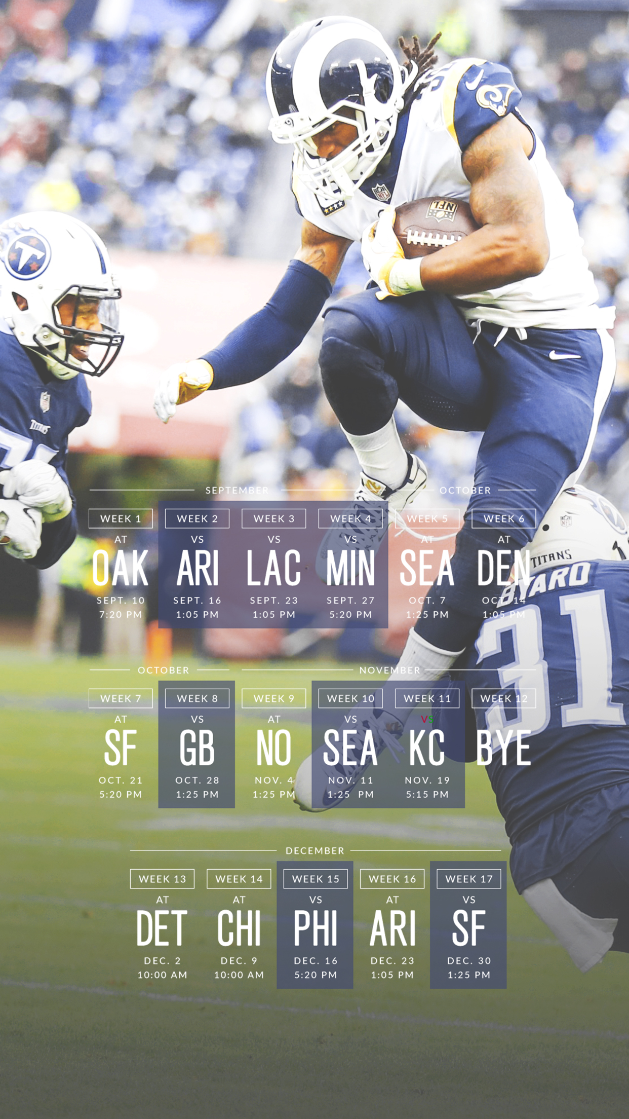 La Rams 2018 Schedule - HD Wallpaper 