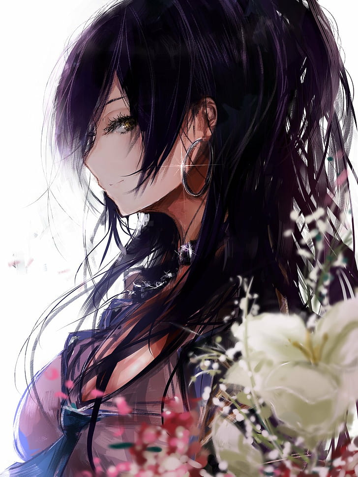 Anime Anime Girls Dark Hair Face Profile Hd Wallpaper Anime Profile Pic Hd 728x971 Wallpaper Teahub Io