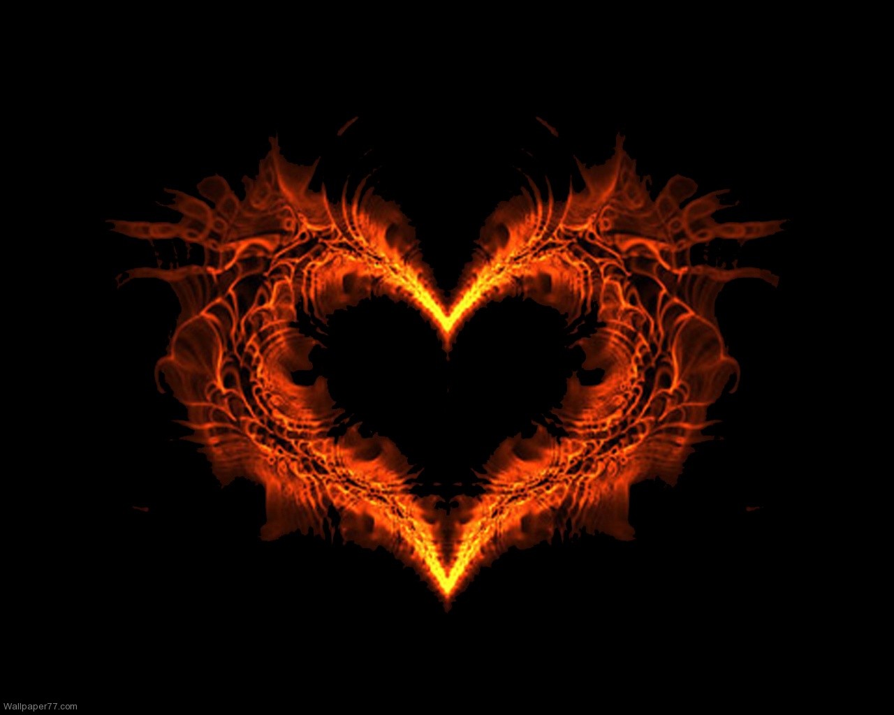 Fire Heart Wallpaper - Flame Hearts - HD Wallpaper 