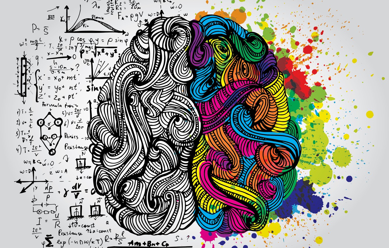 Wallpaper Brain Logical Part Creative Part Images For - Left Brain Right Brain Art - HD Wallpaper 
