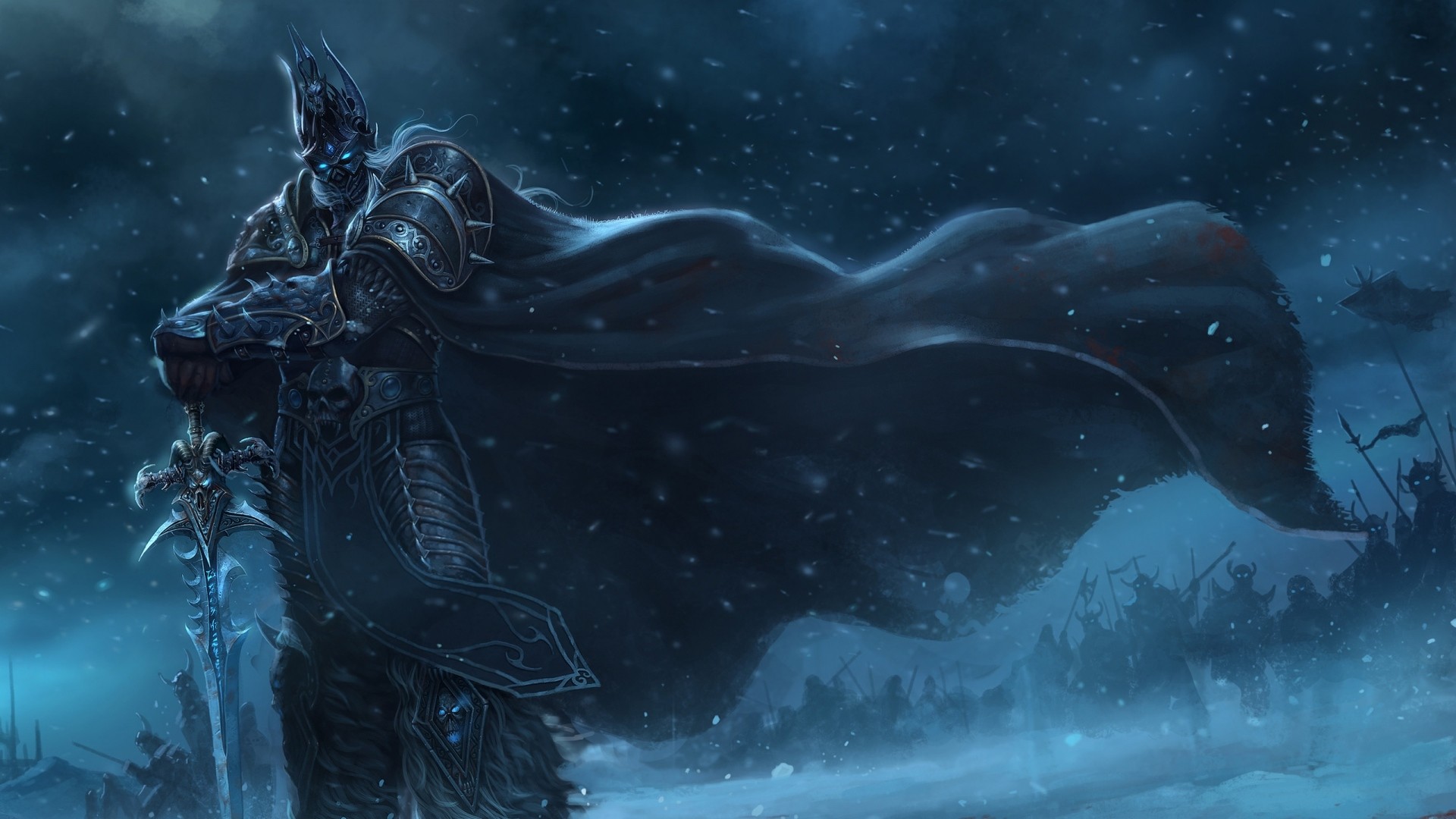 Preview Wallpaper Warcraft, Lich King, Sword, Cloak, - HD Wallpaper 