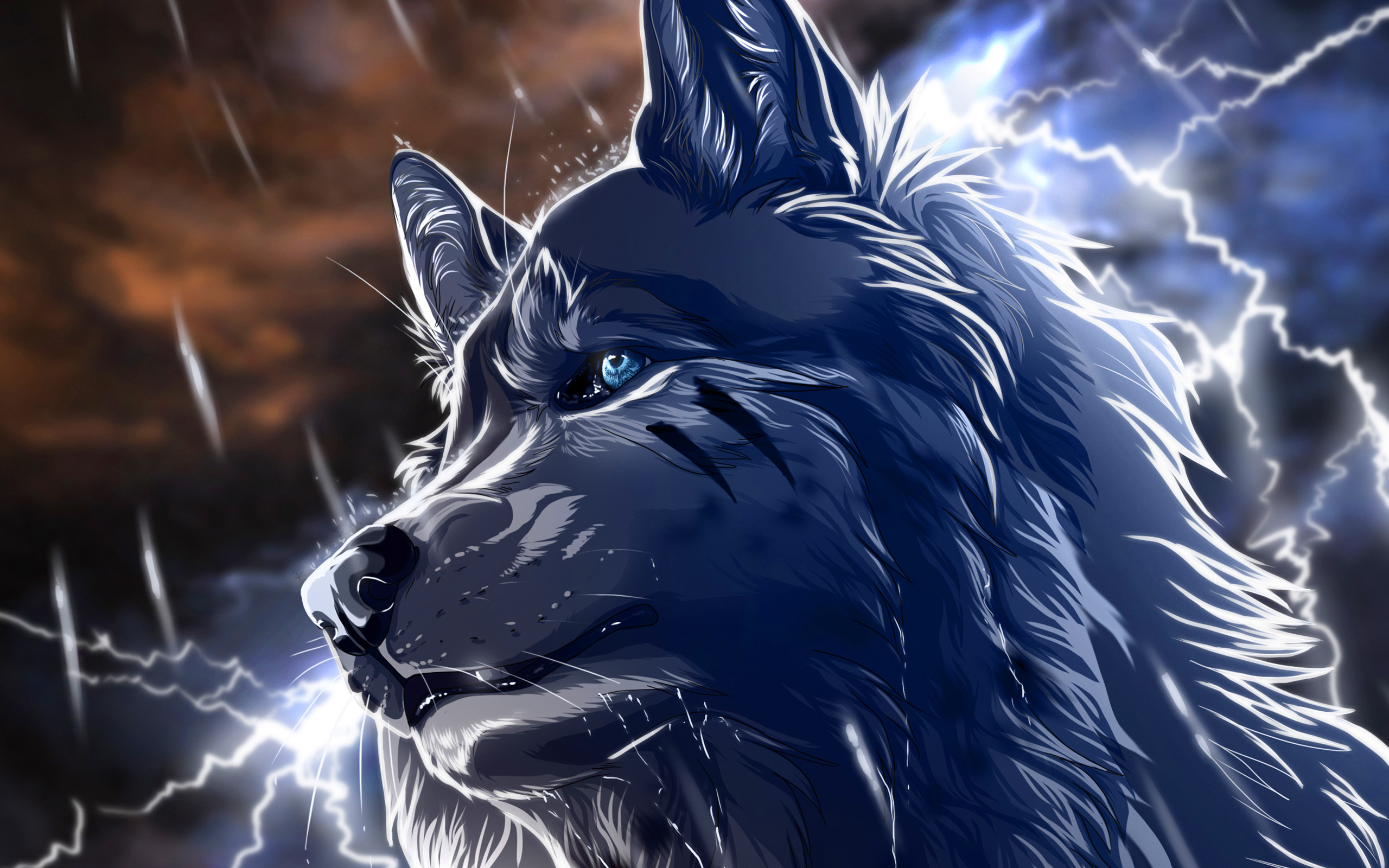 2560x1600, Related Cool Animal Wallpaper Download - Anime Wolf Backgrounds - HD Wallpaper 