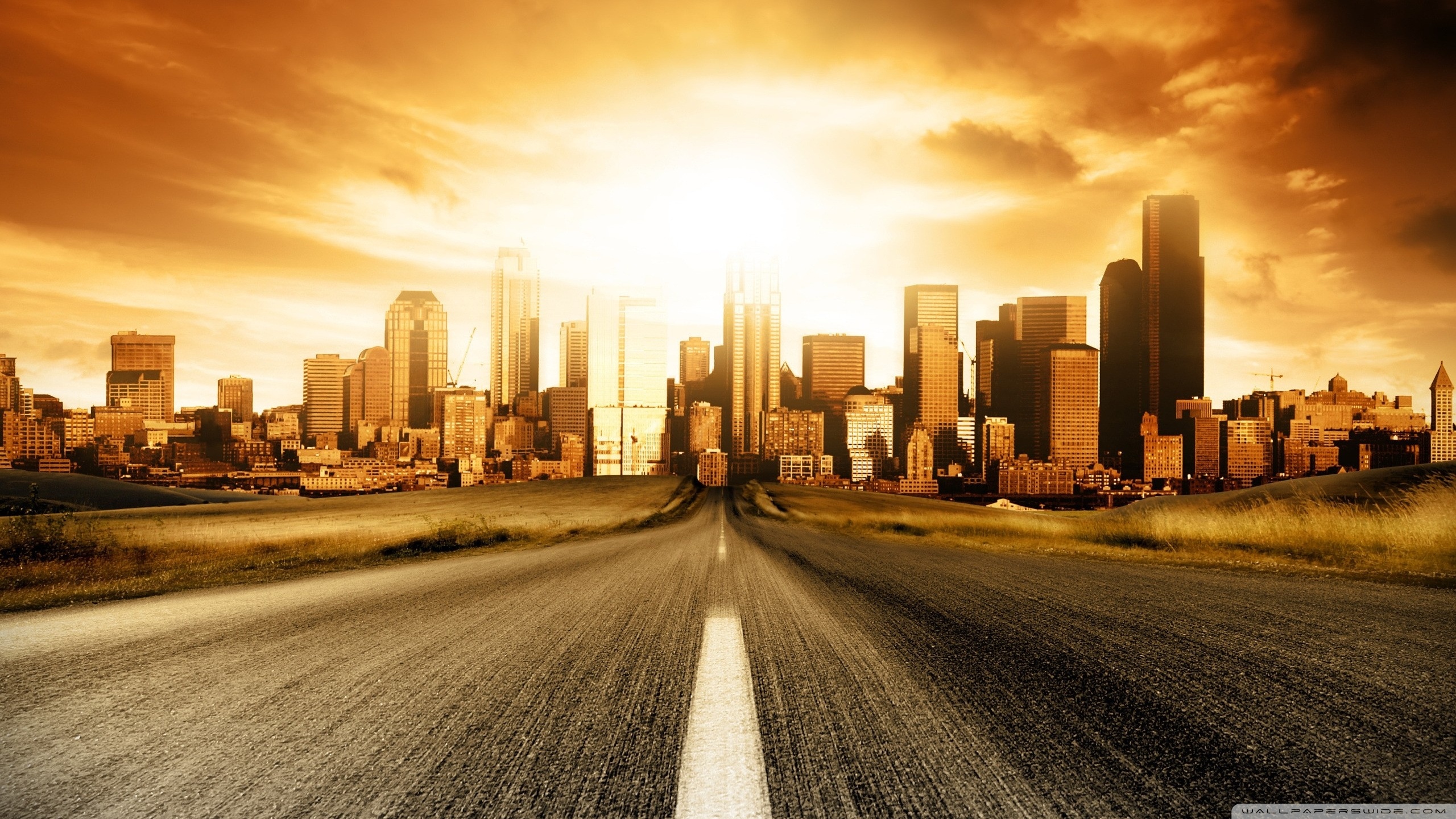 Puestas De Sol Con Edificios - HD Wallpaper 