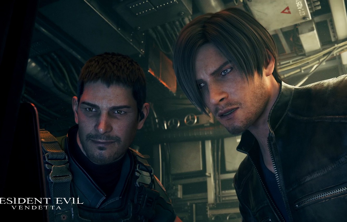 Photo Wallpaper Dark, Wallpaper, Resident Evil, Military, - Resident Evil Vendetta Leon And Chris - HD Wallpaper 
