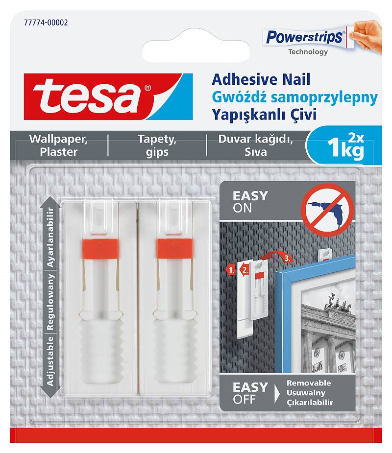 Tesa Smart Mounting System Adhesive Nail Adjust 1kg - Tesa Gwóźdź Samoprzylepny - HD Wallpaper 