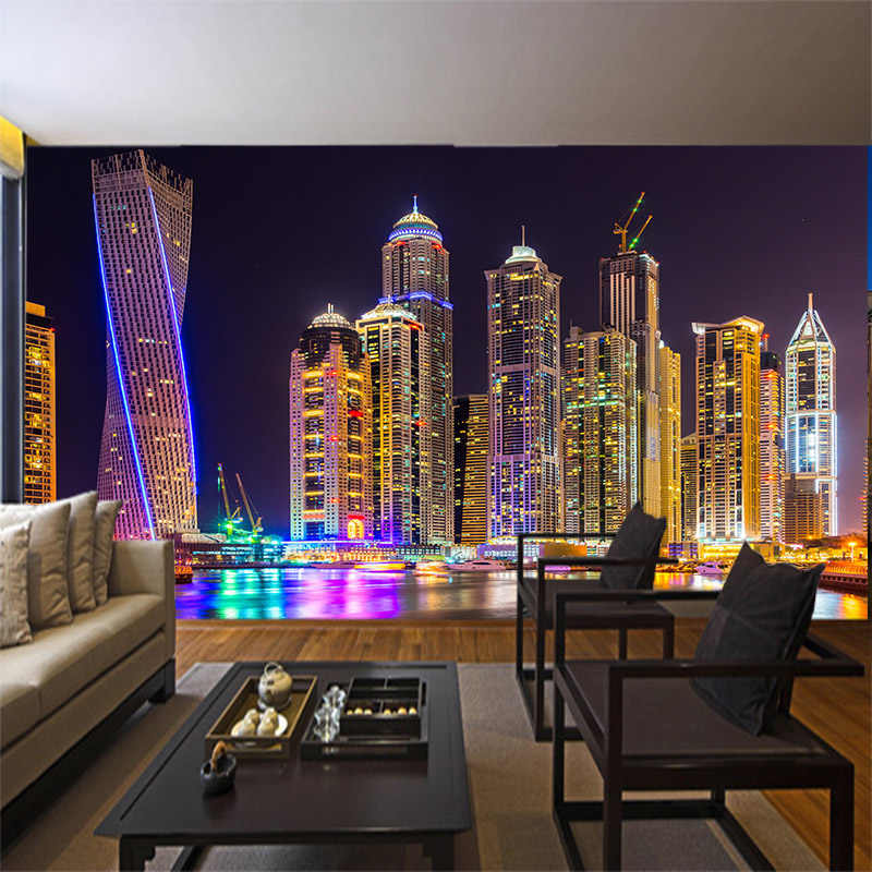 Neon City Background - City Wallpaper Bedroom - HD Wallpaper 