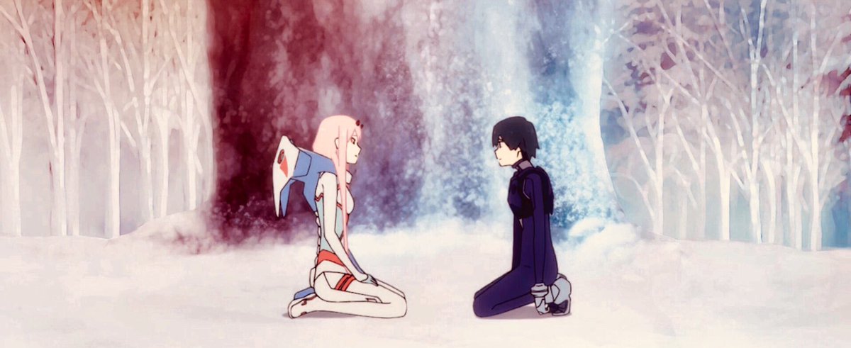 Zero Two And Hiro Hug - HD Wallpaper 