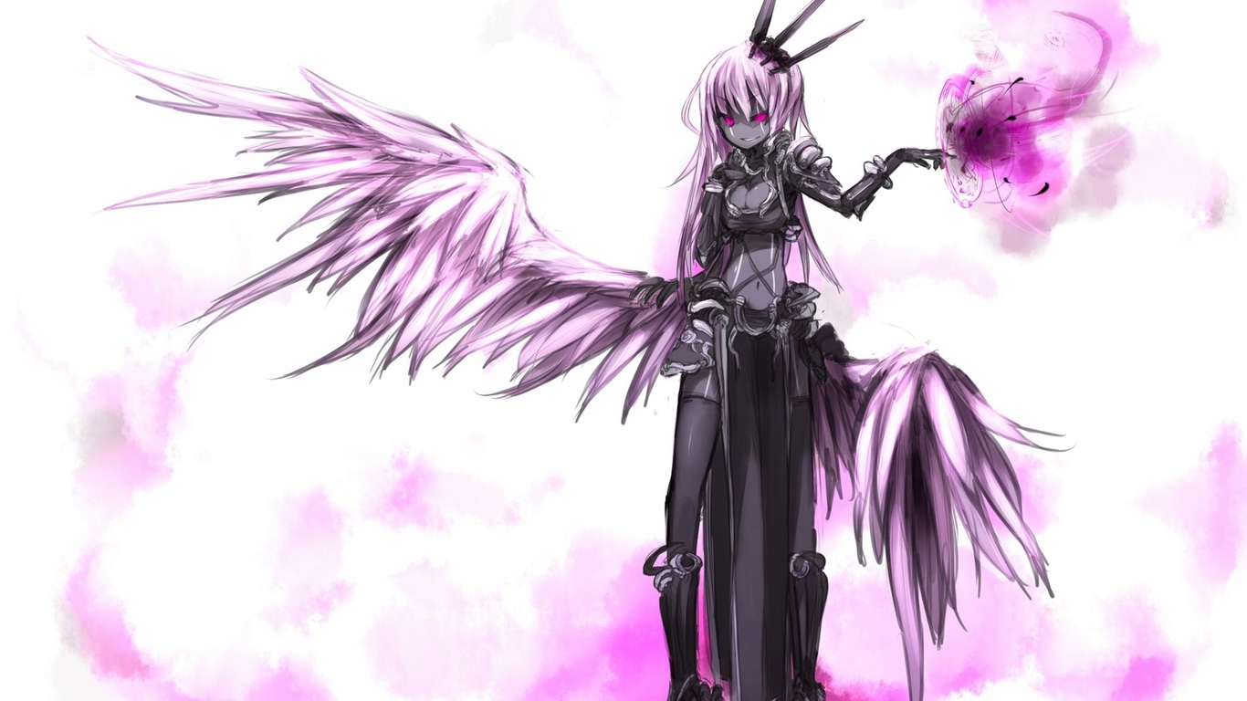 Magic, Girl, Anime, Wings, Demon, Shirogane Usagi, - Anime Demon Form Girl - HD Wallpaper 