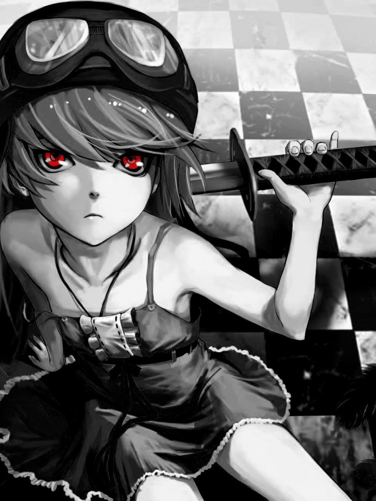 Cool Anime Girl Wallpaper Black And White - HD Wallpaper 