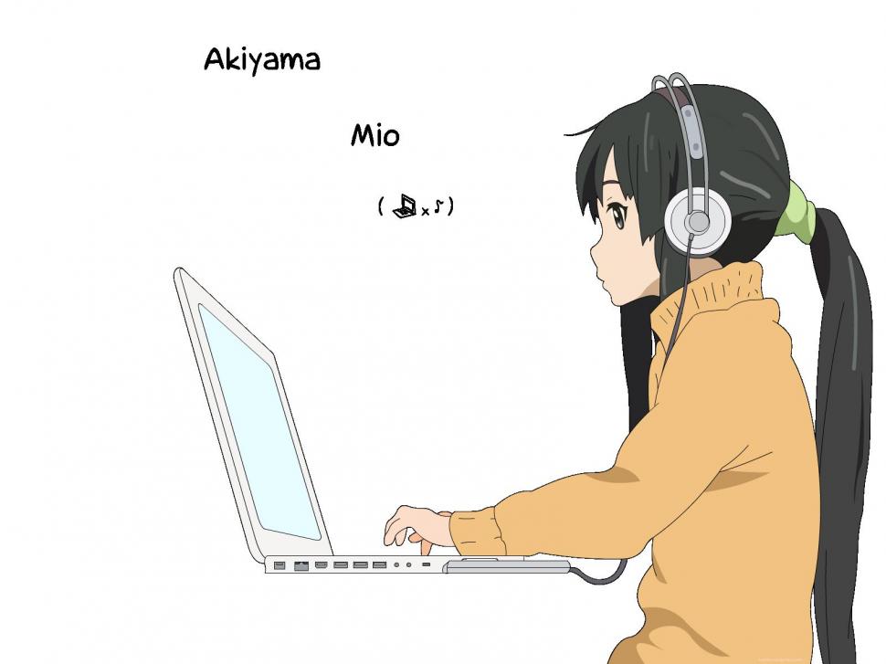 K On, Anime Girl, Akiyama Mio, Anime Vectors, Computer - HD Wallpaper 