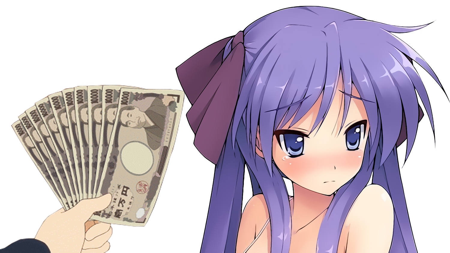 Anime Hand Holding Money - HD Wallpaper 