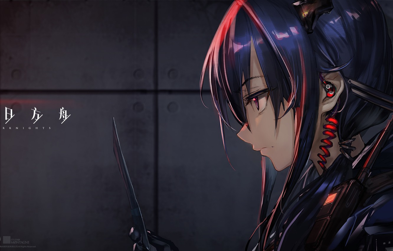 Photo Wallpaper Girl, Profile, Background, Anime - Arknights Ch - HD Wallpaper 