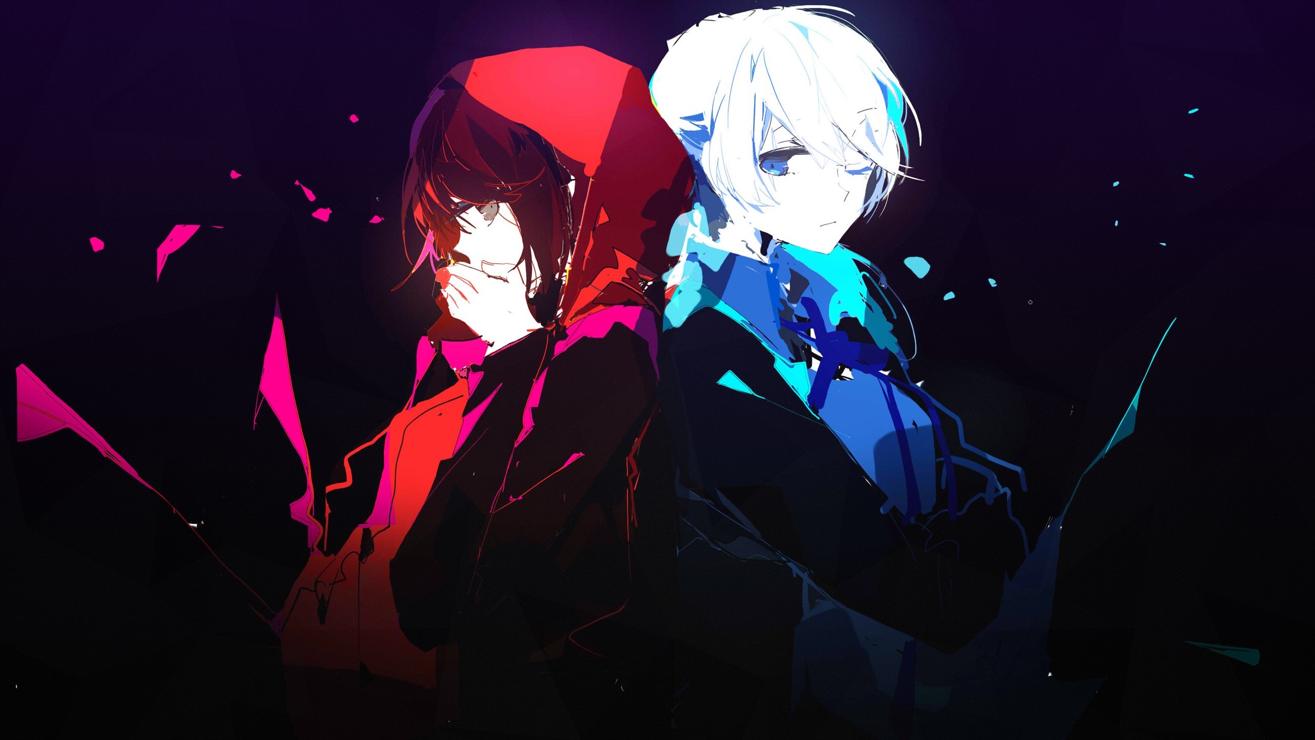 Red And Blue Anime - HD Wallpaper 