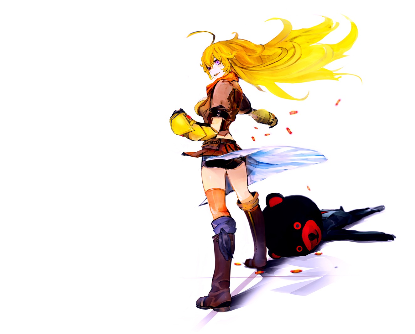 Blonde Hair Boots Purple Eyes Rwby So Bin White Yang Yang Xiao Long Wallpapet 1325x1066 Wallpaper Teahub Io