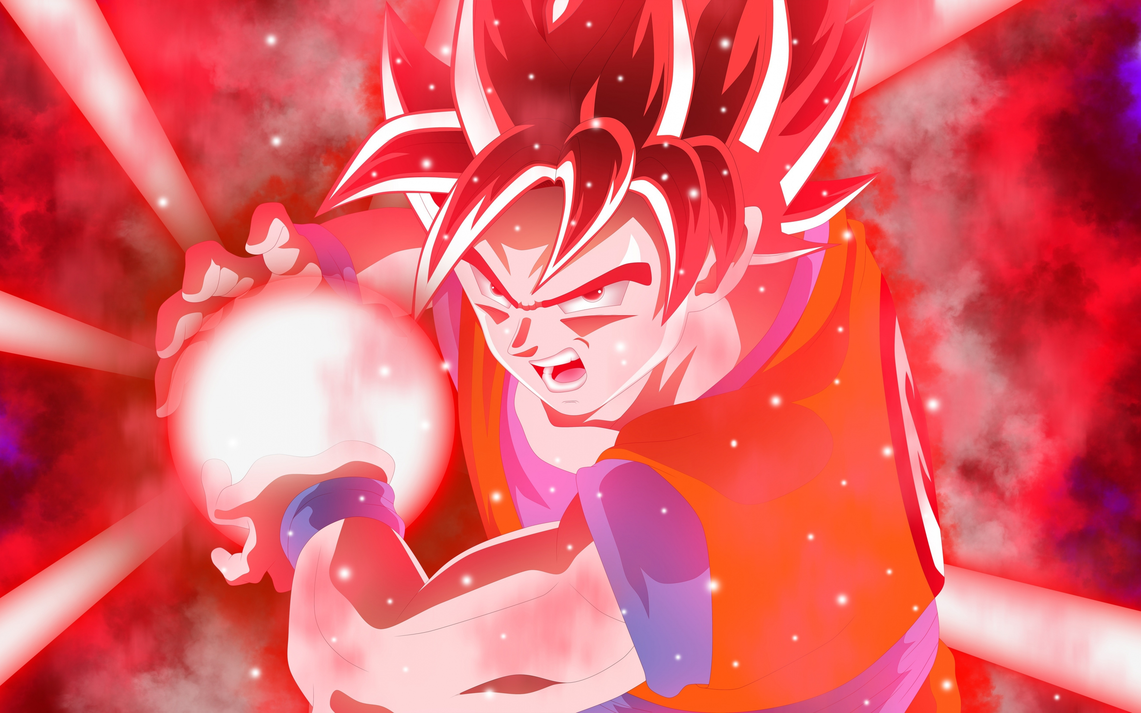 Red, Ultra Instinct, Anime, Goku, 2018, Wallpaper - Goku Super Saiyan Red - HD Wallpaper 