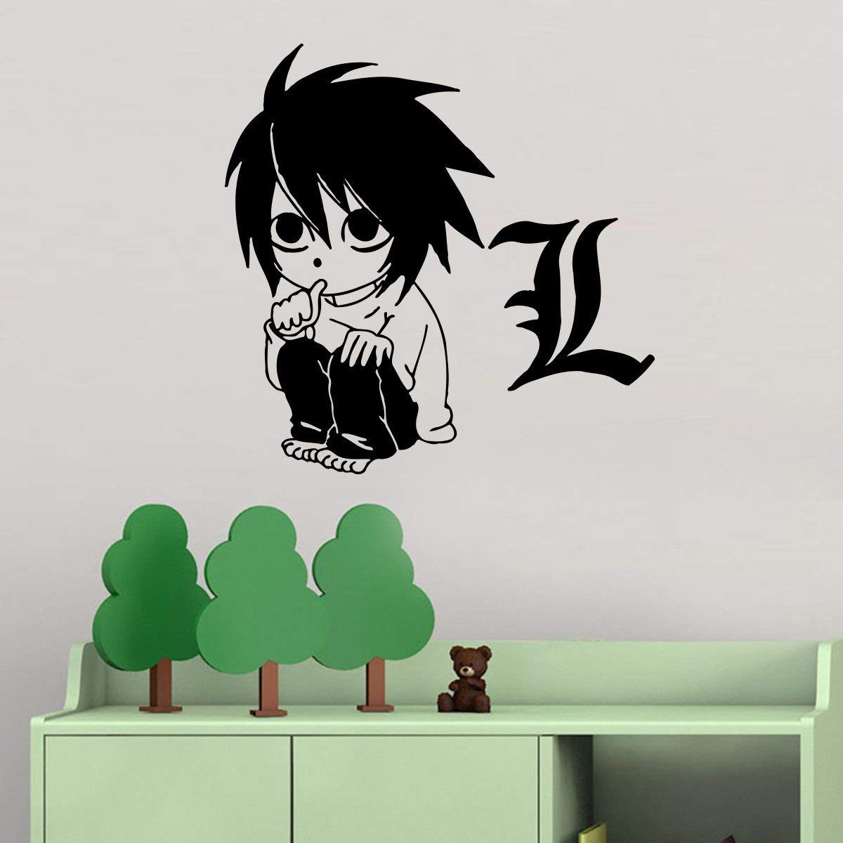 Funny Anime Vinyl Wall Decal Death Note Little L Manga - Death Note L Chibi - HD Wallpaper 