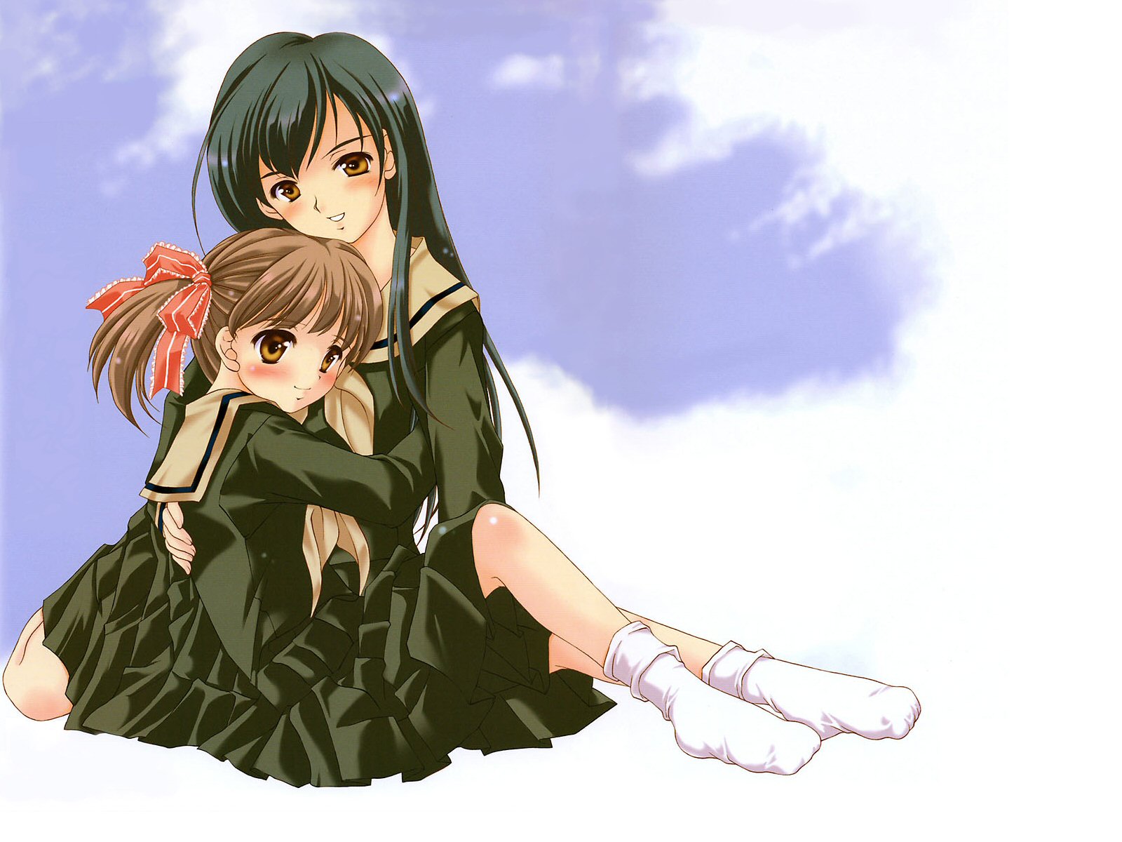 Fukuzawa Yumi Maria-sama Ga Miteru Ogasawara Sachiko - Yuri Cute Couple - HD Wallpaper 