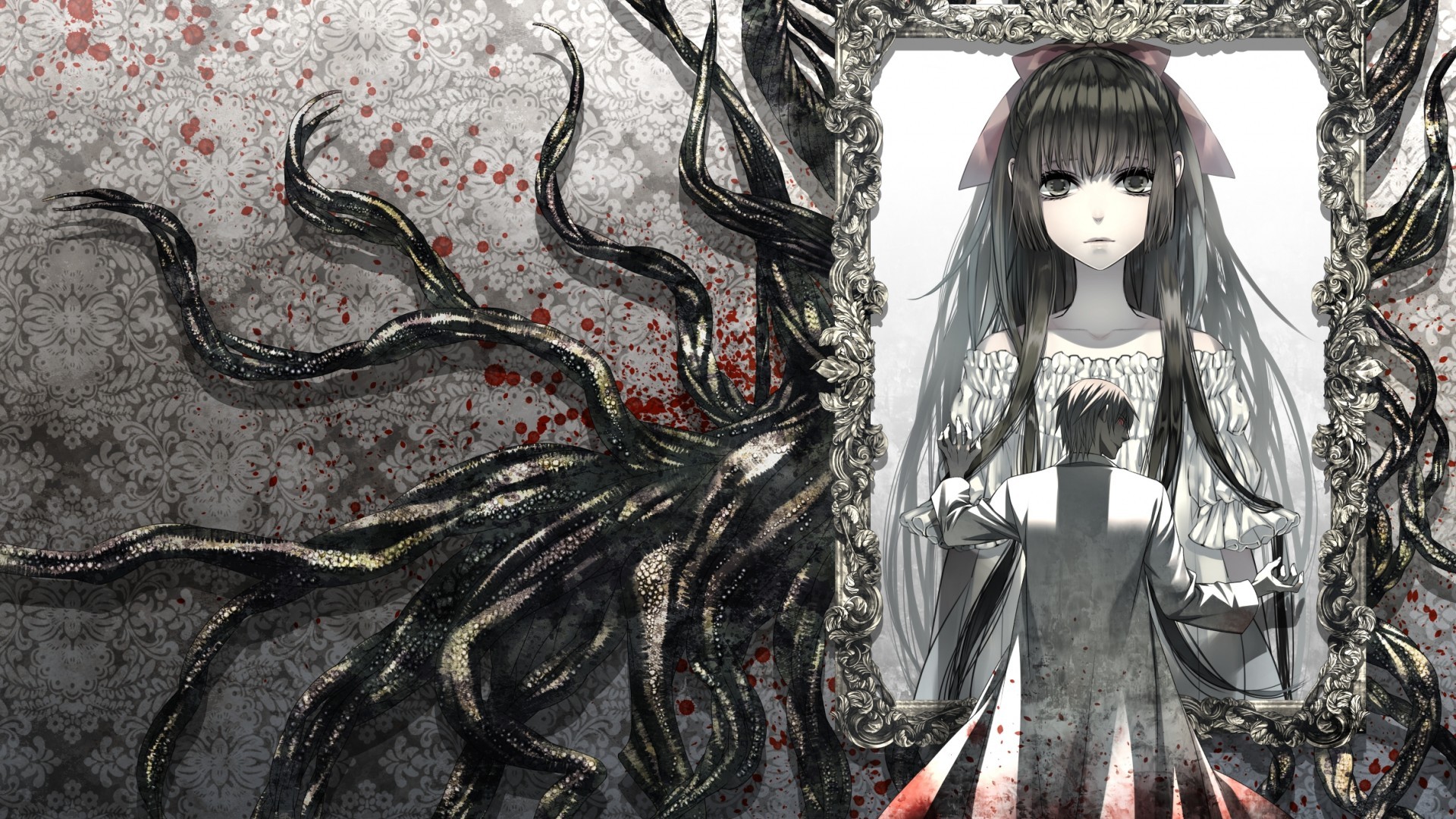 Anime Girl, Creepy, Portrait, Anime Boy - Anime Wallpaper Boy And Girl Creepy - HD Wallpaper 