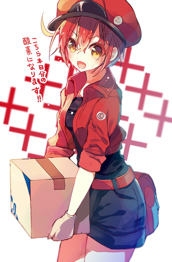 Red Haired Girl Anime Character, Hataraku Saibou, Anime - Red Blood Cell Anime - 728x1107 Wallpaper Red Haired Girl Anime Character, Hataraku Saibou, Anime - Red Blood Cell Anime - 728x1107 Wallpaper