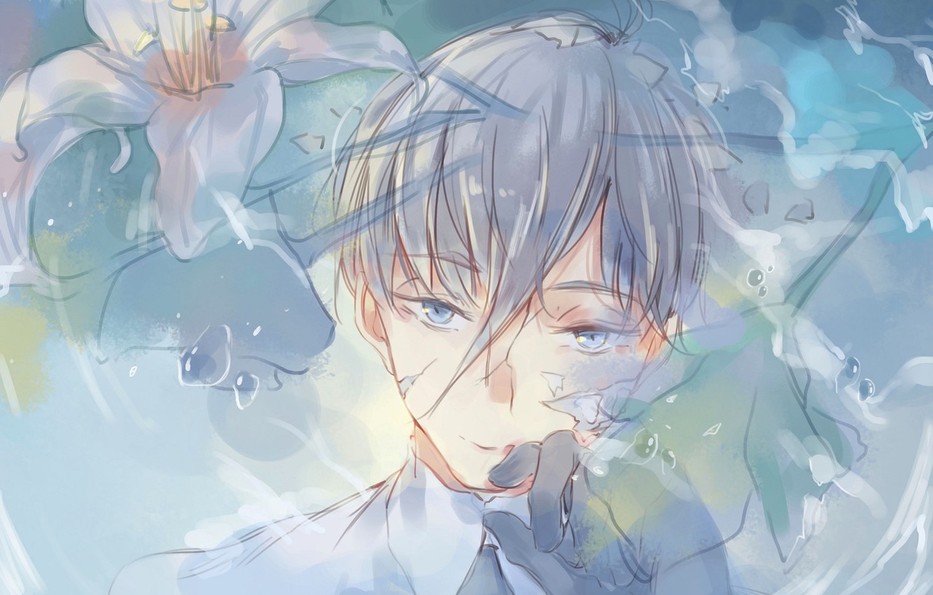 Photo Wallpaper Flowers, Portrait, Anime, Art, House - Antarcticite Houseki No Kuni - HD Wallpaper 